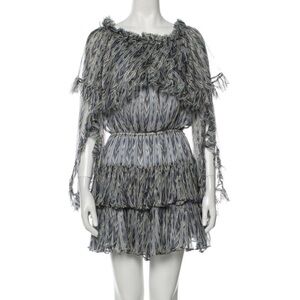 Caroline Constas Dahlia Blue Silk Mini Dress Size Small